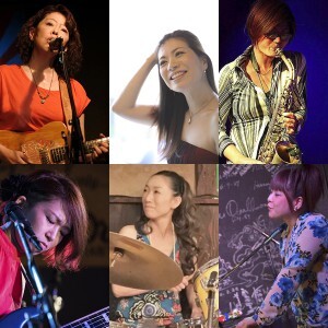 Nacomi(Vo.G.Harp) 藤田理恵(Vo) 南あやこ(Sax) 五十棲千明(B) 前島文子(Ds) 花田えみ(Org)